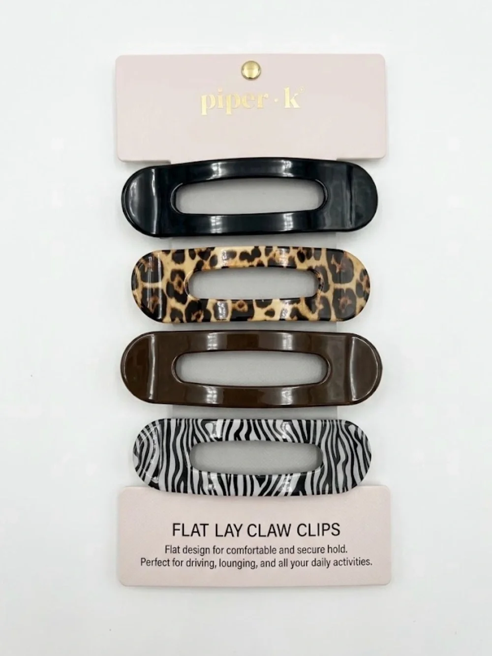 NWT ⚜️🖤⚜️ Piper K Flat Lay Claw Clips Set of 4
